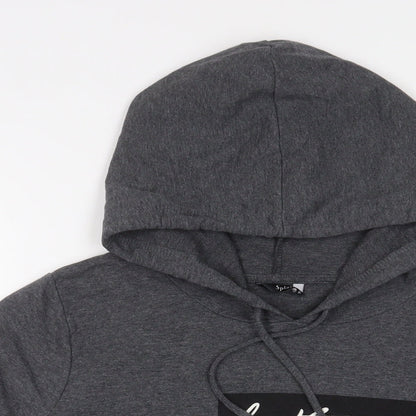 SPLASH Womens Grey Cotton Pullover Hoodie Size 12 Pullover