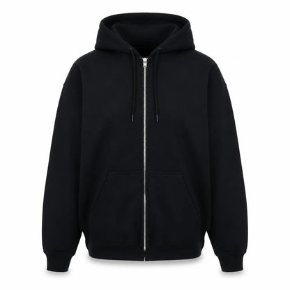 PRETTYLITTLETHING Womens Black Cotton Full Zip Hoodie Size S Zip