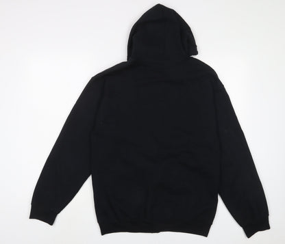 PRETTYLITTLETHING Womens Black Cotton Full Zip Hoodie Size S Zip