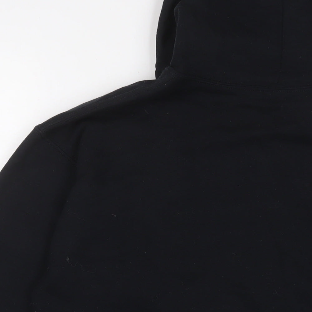 PRETTYLITTLETHING Womens Black Cotton Full Zip Hoodie Size S Zip