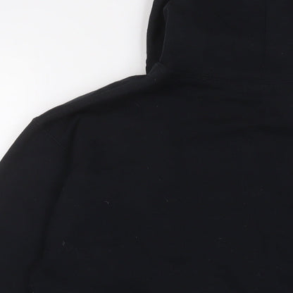 PRETTYLITTLETHING Womens Black Cotton Full Zip Hoodie Size S Zip