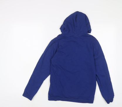 City Comfort Boys Blue Cotton Pullover Hoodie Size 11-12 Years Pullover
