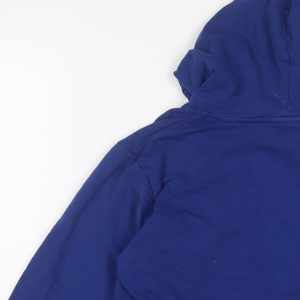 City Comfort Boys Blue Cotton Pullover Hoodie Size 11-12 Years Pullover