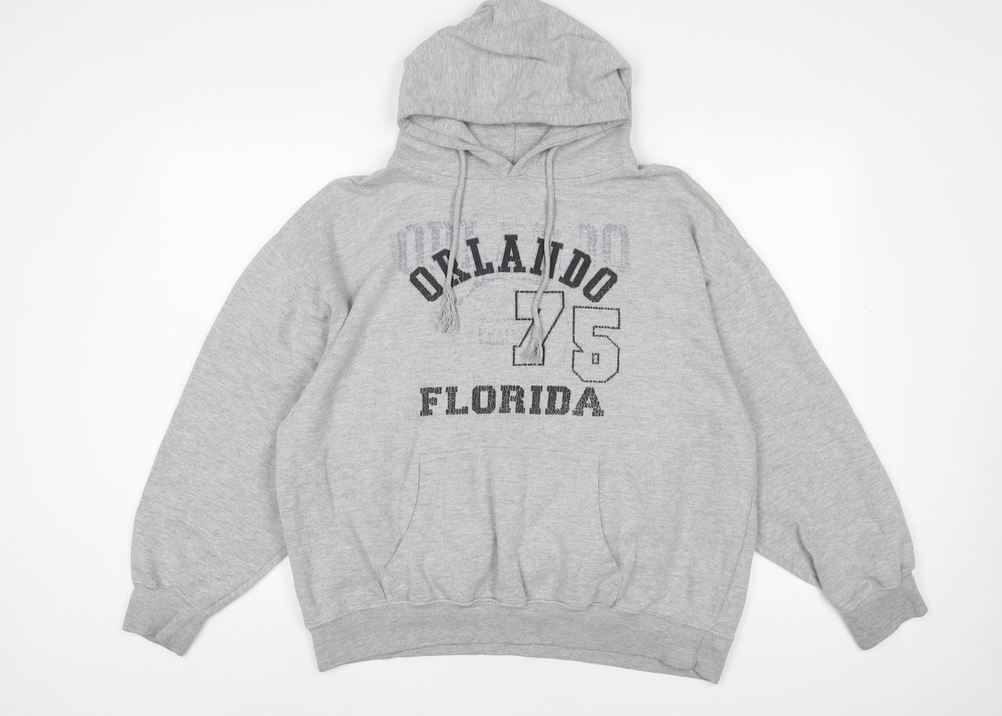 U.S Apparel Mens Grey Cotton Pullover Hoodie Size M