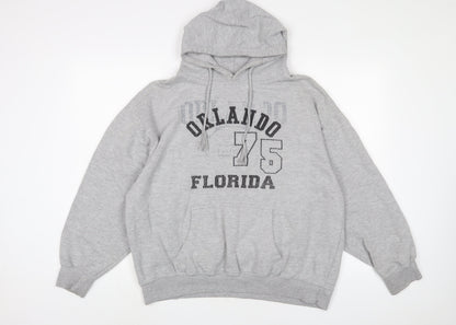 U.S Apparel Mens Grey Cotton Pullover Hoodie Size M