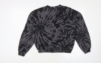 H&M Girls Grey Geometric Cotton Pullover Sweatshirt Size 14-15 Years Pullover