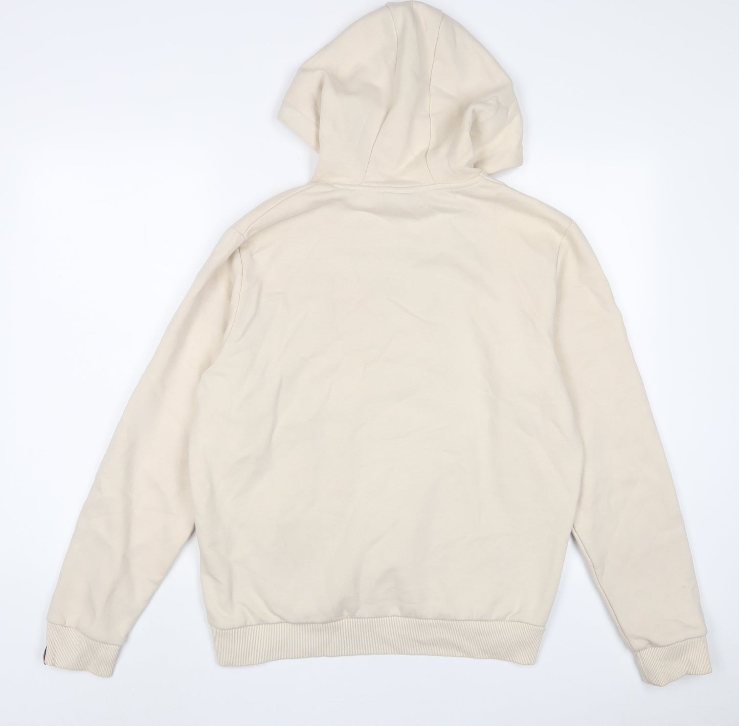 ellesse Womens Beige Cotton Pullover Hoodie Size 12 Pullover - Logo, Embroidered