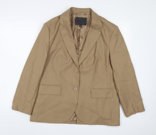 Autograph Womens Beige Jacket Blazer Size 10 Button