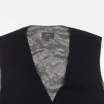 Mens UK Size 46 Simon Jersey Regular Black Suit Jacket