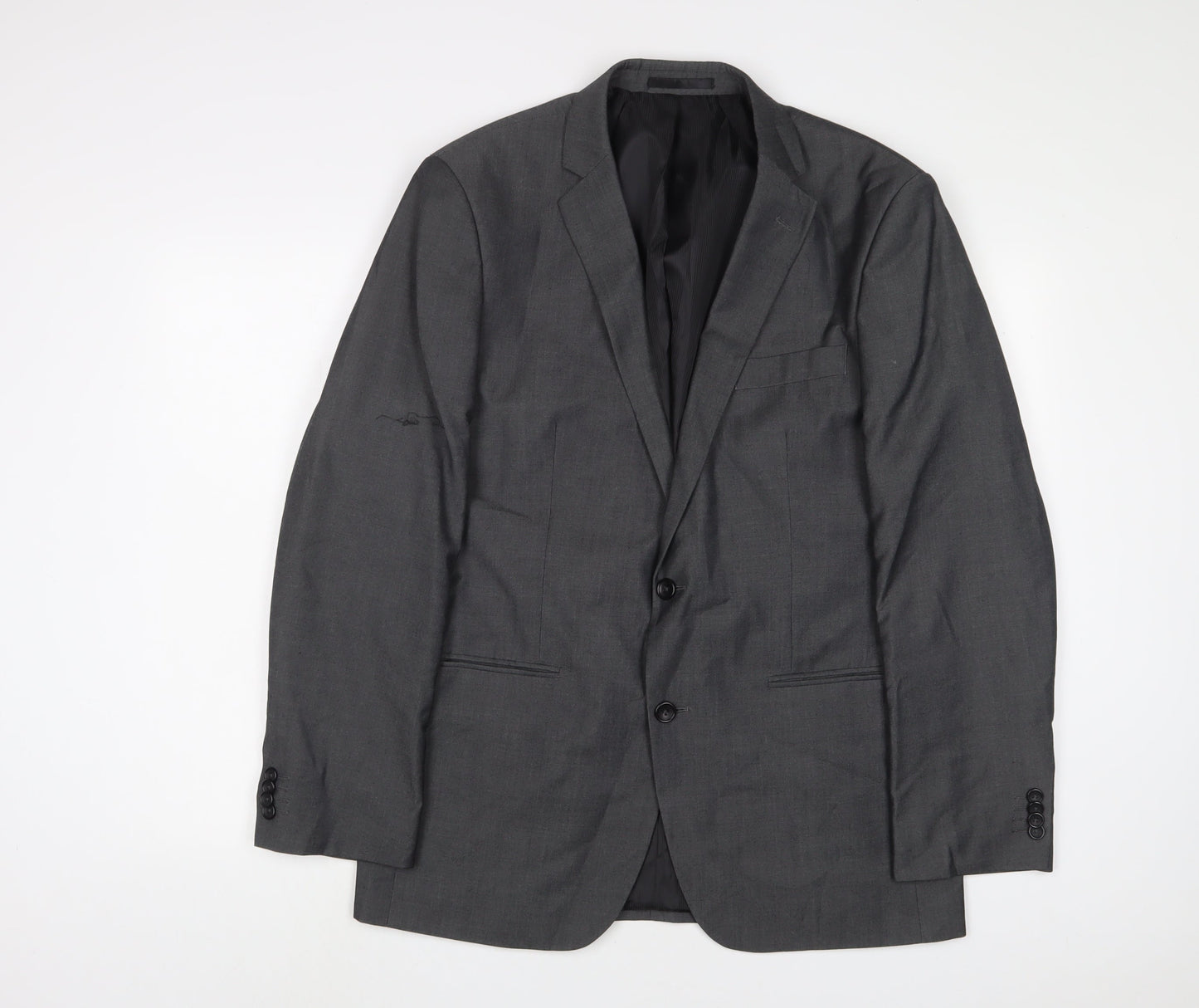 Mens UK Size 42 PINSTRIPE Regular Grey Suit Jacket