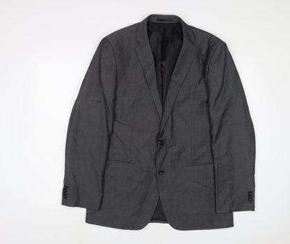 Mens UK Size 42 PINSTRIPE Regular Grey Suit Jacket