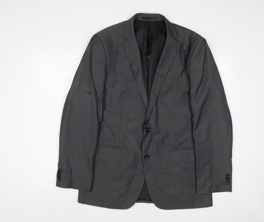 Mens UK Size 42 PINSTRIPE Regular Grey Suit Jacket