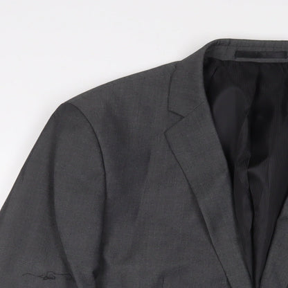 Mens UK Size 42 PINSTRIPE Regular Grey Suit Jacket