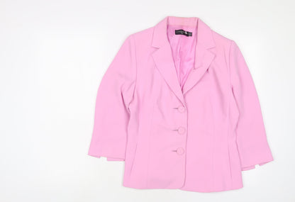 Jorgina Womens Pink Jacket Blazer Size 12 Button
