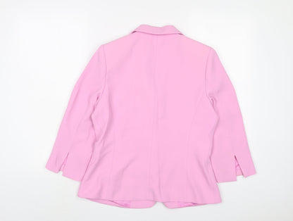Jorgina Womens Pink Jacket Blazer Size 12 Button