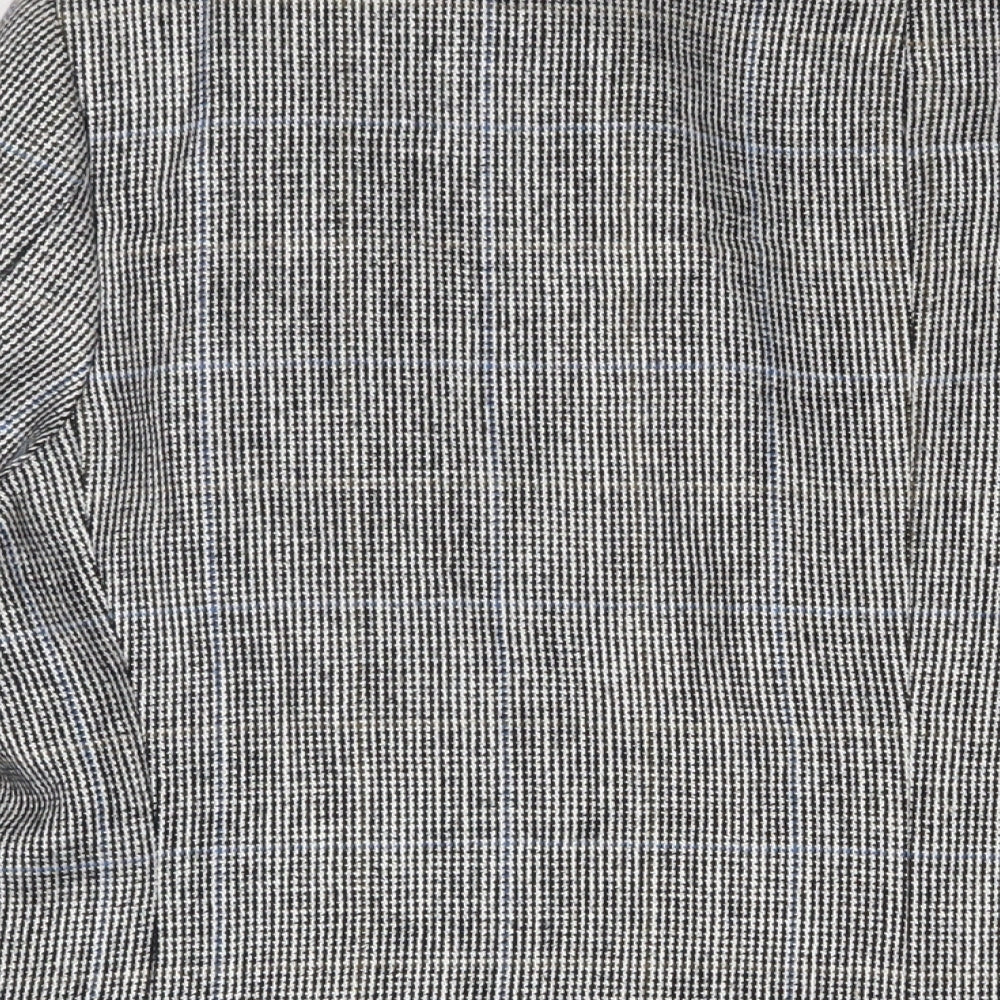 Stafford Mens Grey Plaid Polyester Jacket Suit Jacket Size 46 Regular