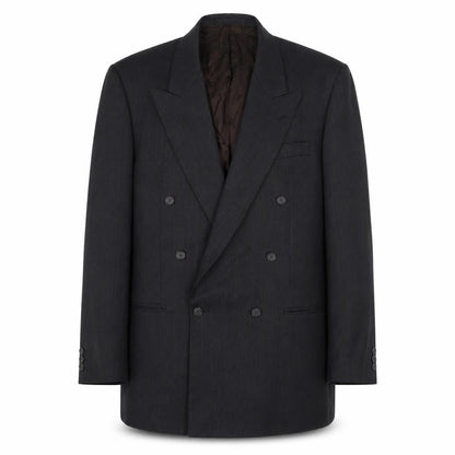 Marks & Spencer Mens Grey Striped Wool Jacket Suit Jacket Size 40 Regular