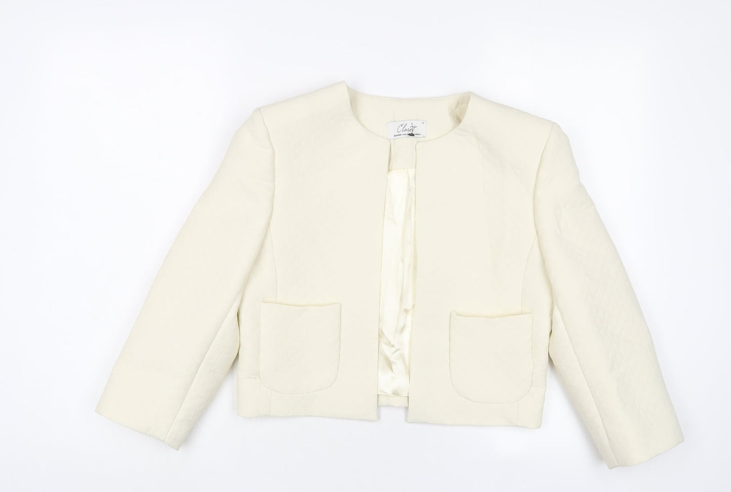 Closet Womens Ivory Jacket Size 10 - Open