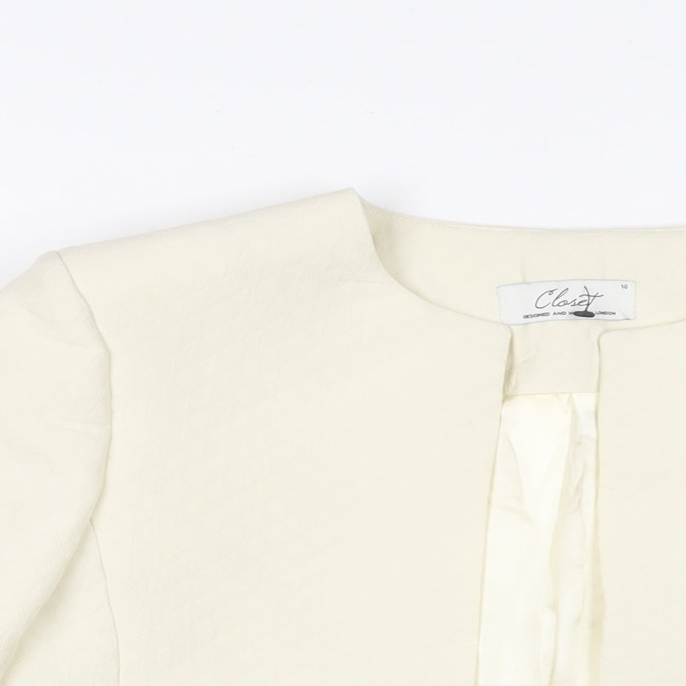Closet Womens Ivory Jacket Size 10 - Open