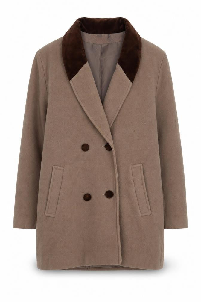 NuAge Womens Brown Overcoat Coat Size 12 Button