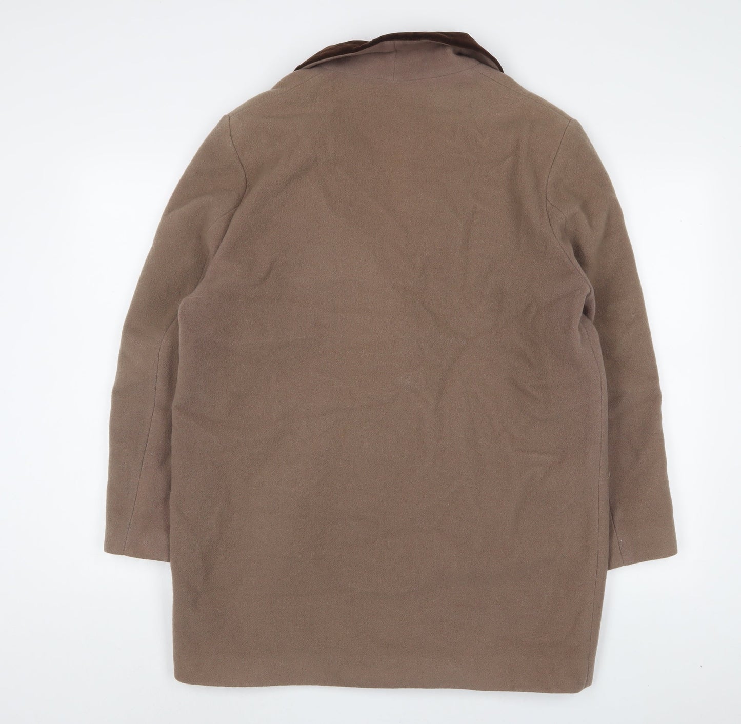 NuAge Womens Brown Overcoat Coat Size 12 Button