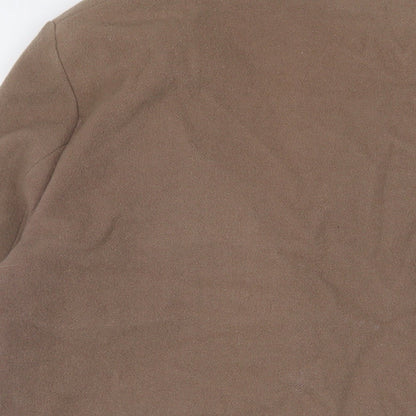 NuAge Womens Brown Overcoat Coat Size 12 Button