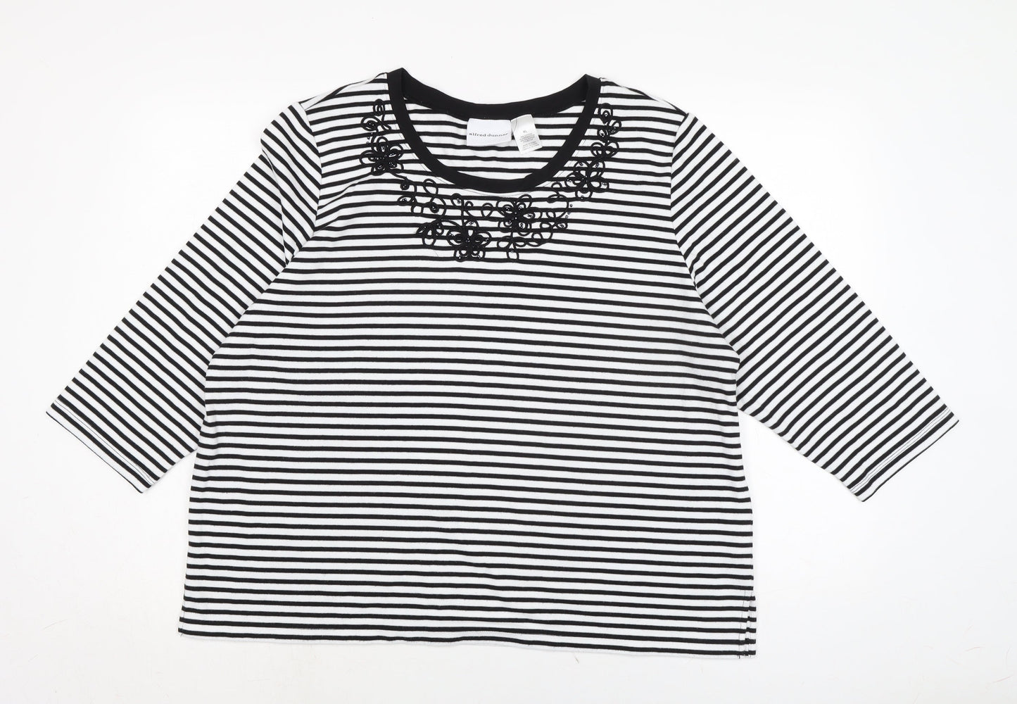 Womens UK Size S Alfred Dunner Black Basic T-Shirt