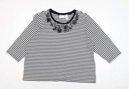 Womens UK Size S Alfred Dunner Black Basic T-Shirt
