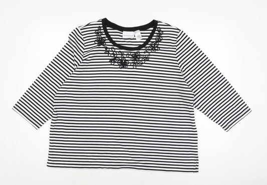 Womens UK Size S Alfred Dunner Black Basic T-Shirt