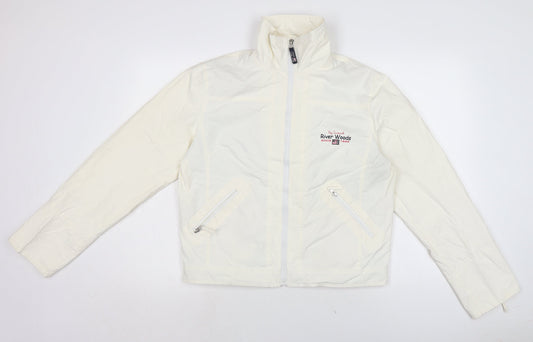RIVER WOODS Womens Ivory Anorak Jacket Size L Zip