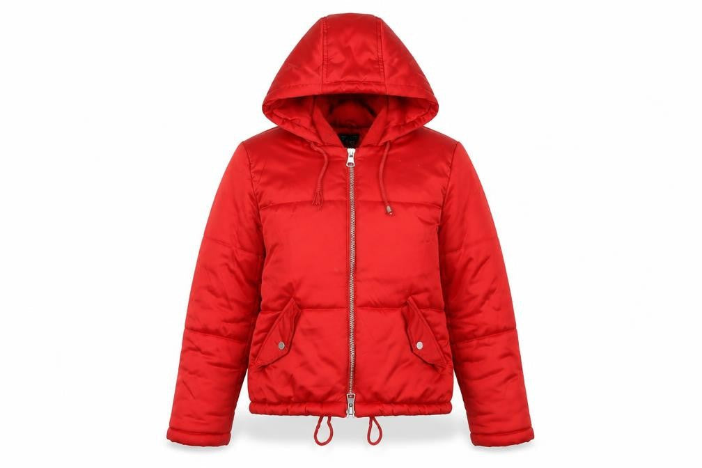 Womens UK Size 10 Topshop Red Puffer Jacket