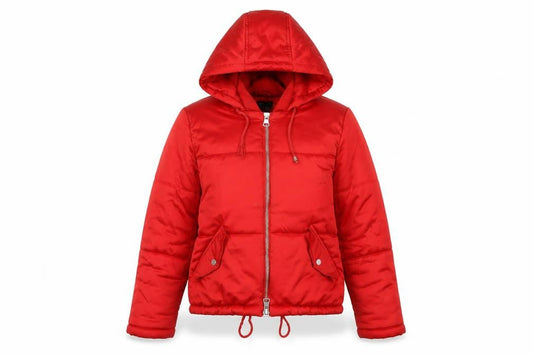 Womens UK Size 10 Topshop Red Puffer Jacket