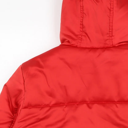 Womens UK Size 10 Topshop Red Puffer Jacket