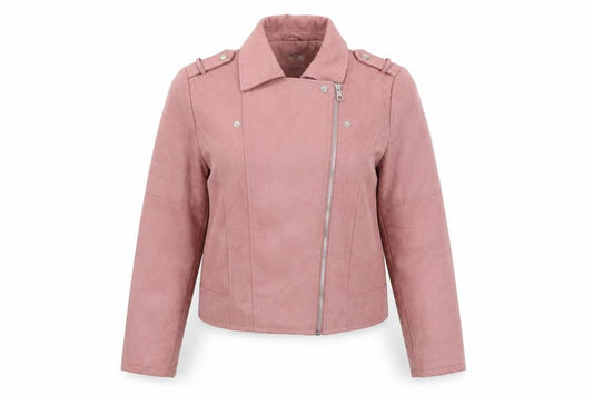 jaquline de yong Womens Purple Biker Jacket Size 10 Zip