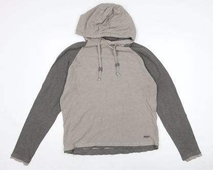 DKNY Pure Mens Brown Cotton Full Zip Hoodie Size L