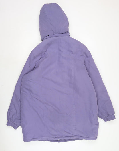 Womens UK Size L Damart Purple Anorak Coat