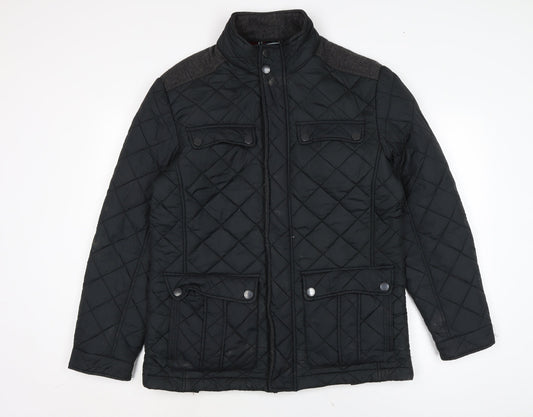 Mens UK Size S Maine Black Quilted Coat