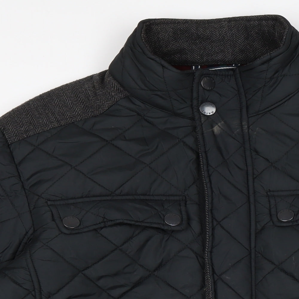 Mens UK Size S Maine Black Quilted Coat