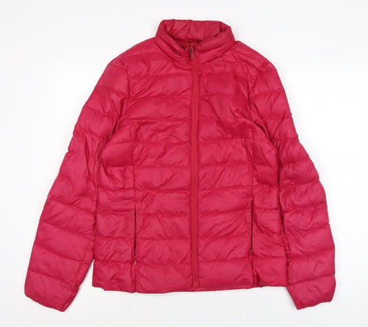 Womens UK Size 8 Marks and Spencer Pink Quilted Coat