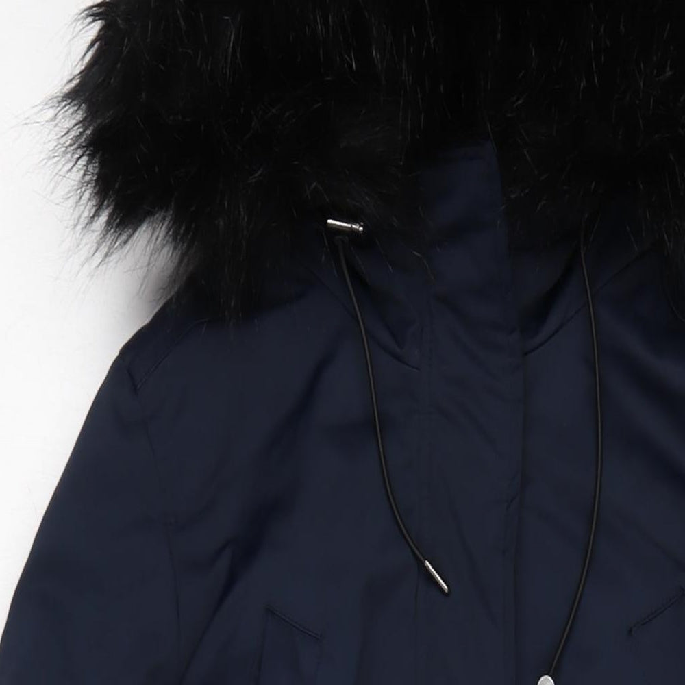 Womens UK Size 8 H&M Blue Rain Coat