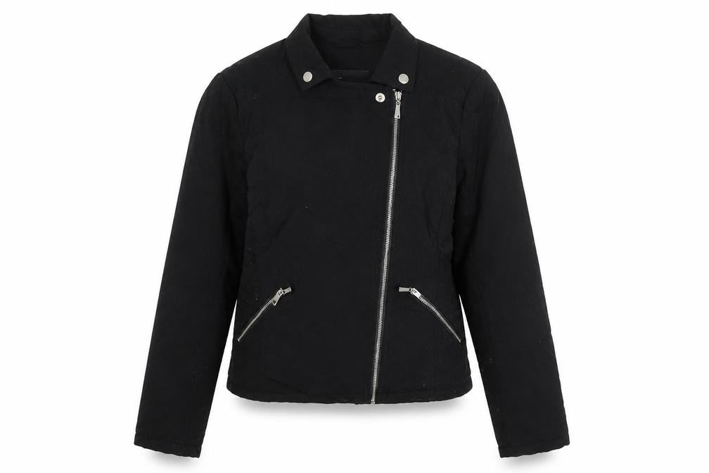 Womens UK Size 12 Dorothy Perkins Black Biker Coat