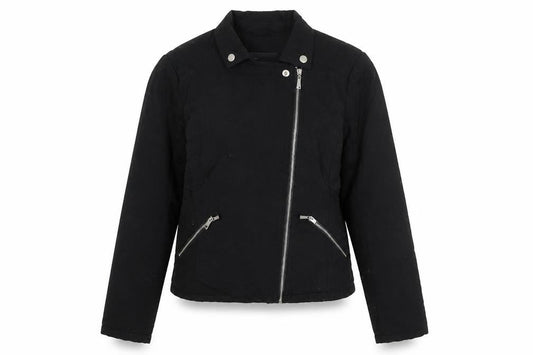 Womens UK Size 12 Dorothy Perkins Black Biker Coat