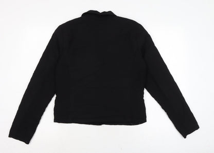 Womens UK Size 12 Dorothy Perkins Black Biker Coat