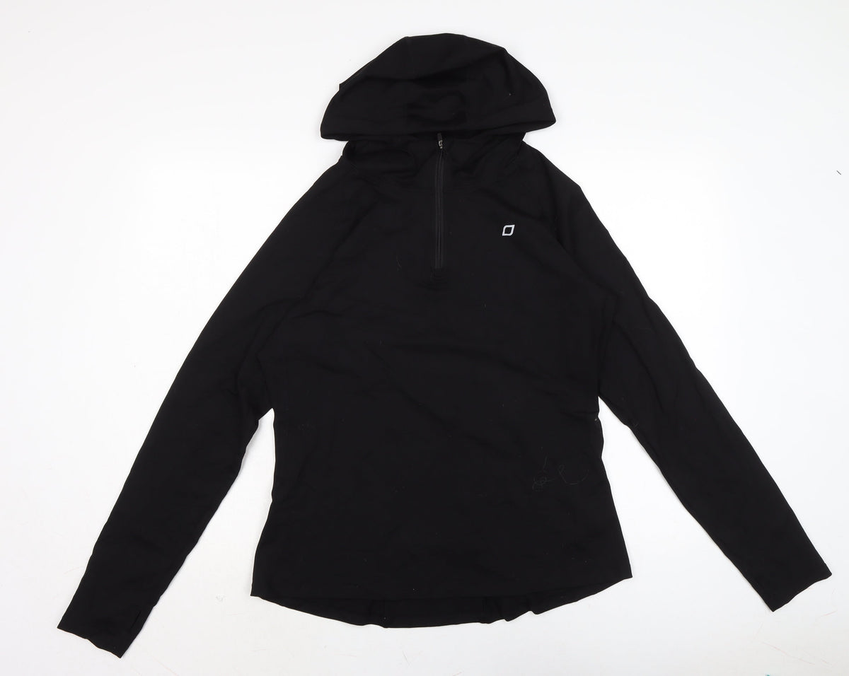 Laura Jane Active. Womens Black Nylon Pullover Hoodie Size XL