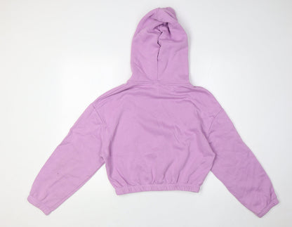 Zara Womens Purple Cotton Pullover Hoodie Size S