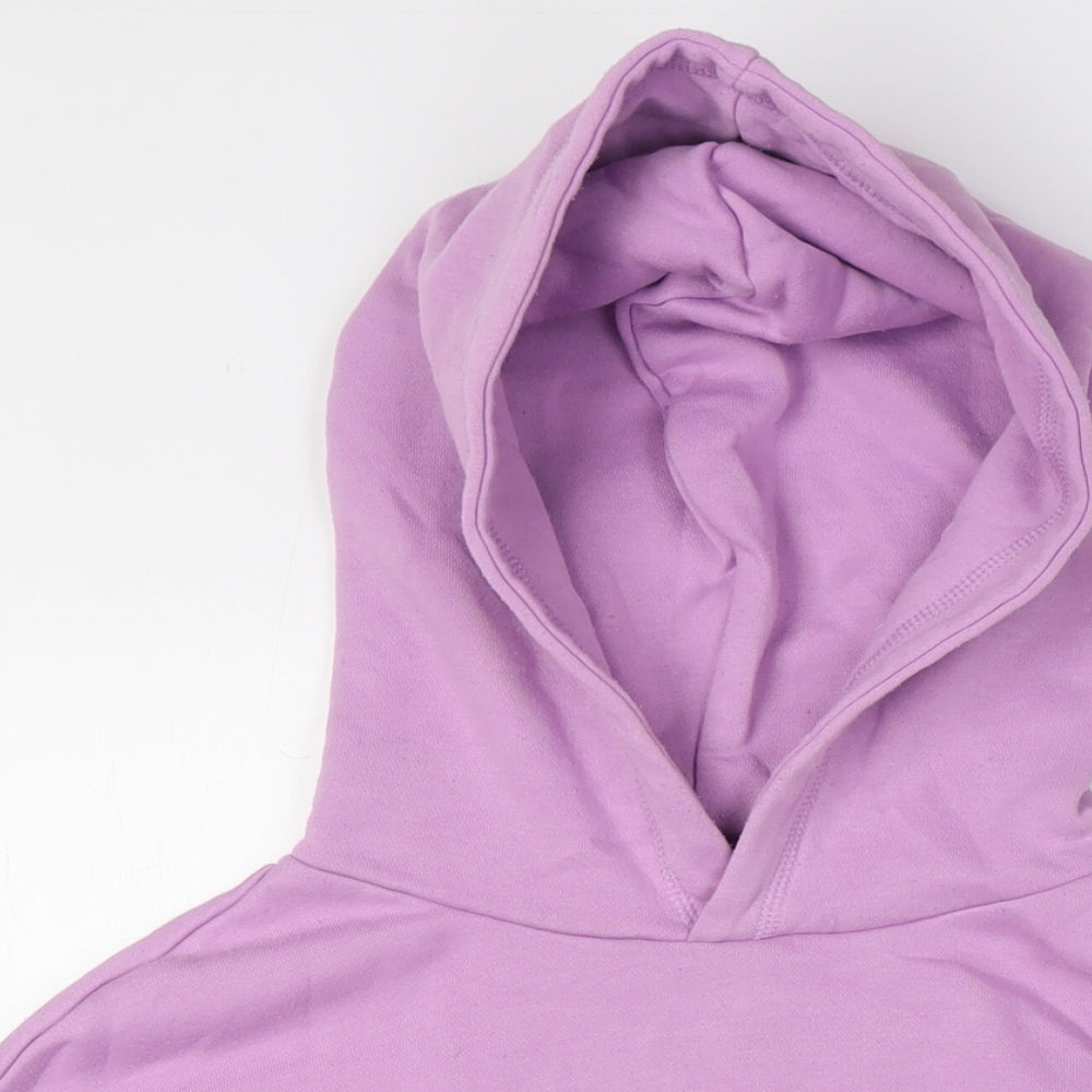 Zara Womens Purple Cotton Pullover Hoodie Size S