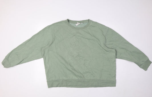 Womens UK Size XL Disney Green Pullover Sweatshirt