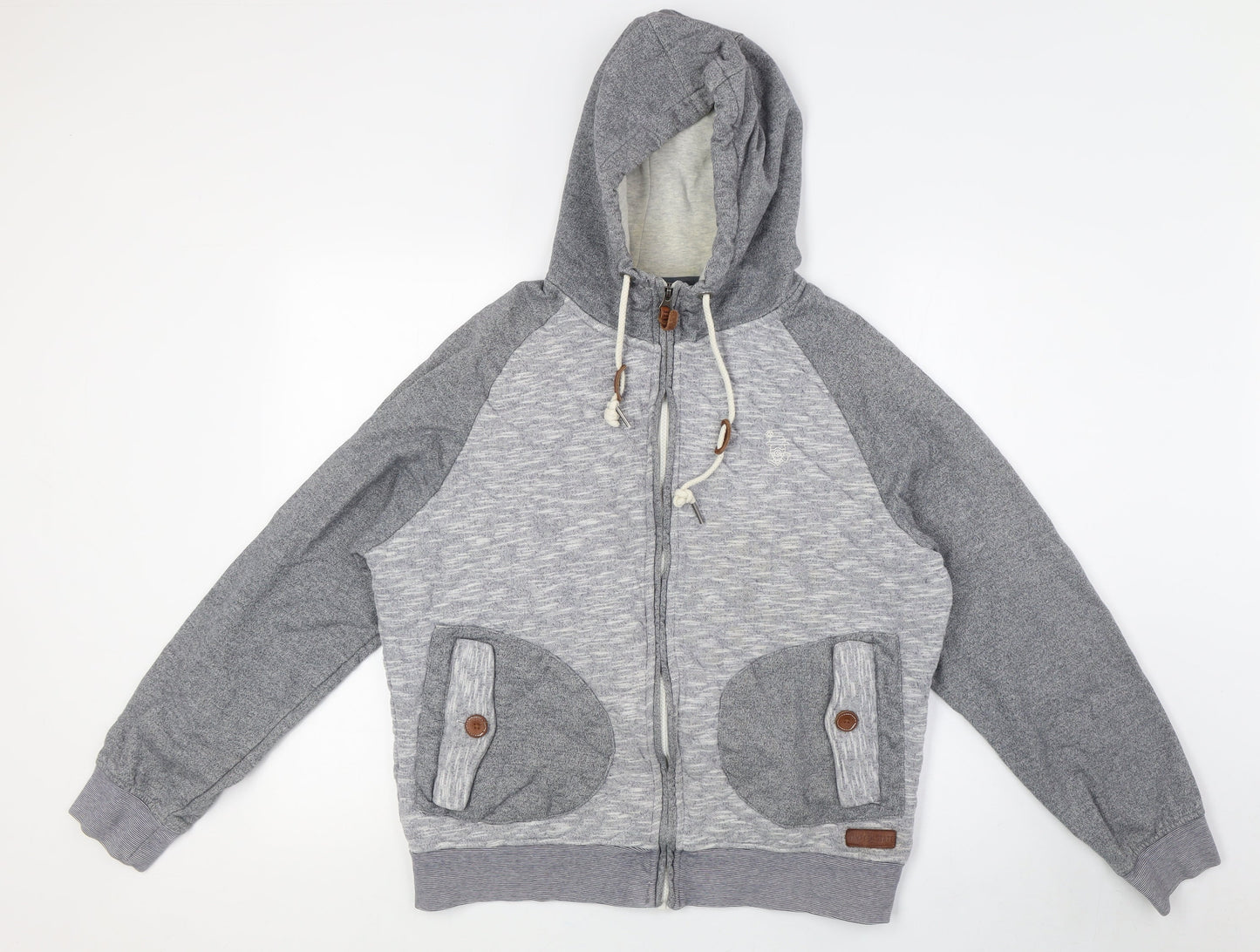 Nanny State Boys Grey Cotton Full Zip Hoodie Size XL Zip - Quilted