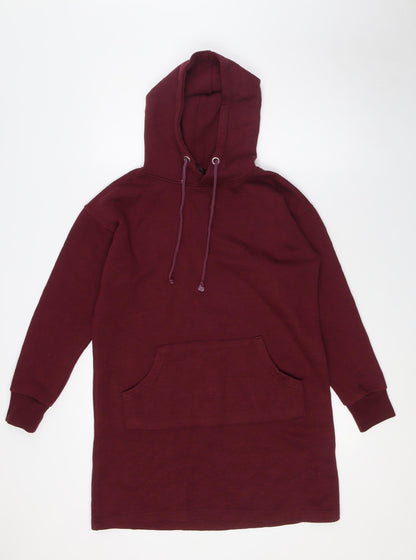 Brave Soul Womens Red Cotton Pullover Hoodie Size 8