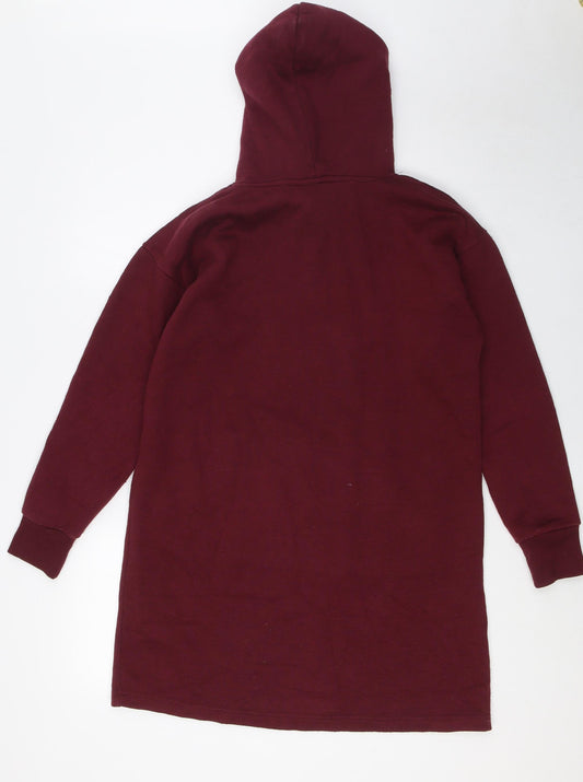 Brave Soul Womens Red Cotton Pullover Hoodie Size 8